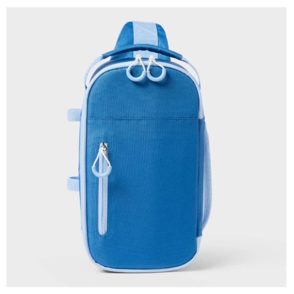 6 Cans/4.5qt Soft Sided Cooler - Sun Squad Blue: Zip Closure - NIB